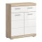 Lambada Badschrank 2 Tren, 1 Schublade Wei hochglanz, Eiche Dekor.