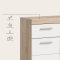 Lambada Badschrank 2 Tren, 1 Schublade Wei hochglanz, Eiche Dekor.