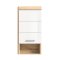 Lambada Badschrank wandhängend 1 Tür, 1 Ablage Hochglanz weiß,Eiche dekor.