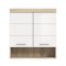 Lambada Badschrank Wandhngend 2 Tren, 3 Spiegeltren, 1 Regal Wei hochglanz, Eiche Dekor.