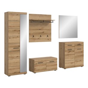 Scout garderobe oppstilling 5 deler eik dekor.