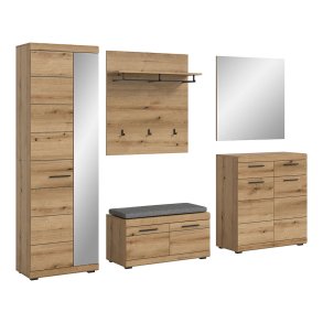 Scout garderobe oppstilling 6 deler inkl. pute eik dekor.