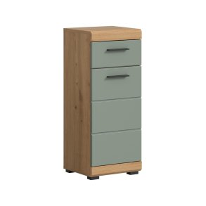 Scout Badschrank 1 Tr, 1 Schublade Salbeidekor, Eiche Dekor.