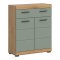 Scout Badschrank 2 Tren, 1 Schublade Salbeidekor, Eiche Dekor.