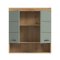 Scout Badschrank Wandhngend 2 Tren, 3 Spiegeltren, 1 Regal Salbeidekor, Eiche Dekor.