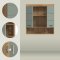 Scout Badschrank Wandhngend 2 Tren, 3 Spiegeltren, 1 Regal Salbeidekor, Eiche Dekor.