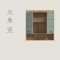 Scout Badschrank Wandhngend 2 Tren, 3 Spiegeltren, 1 Regal Salbeidekor, Eiche Dekor.