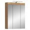 Scout Spiegelschrank Bad 2 Tren, 3 Spiegeltren, 3 Regale Salbeidekor, Eiche Dekor.