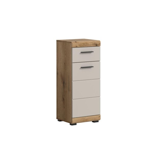 Scout Badschrank 1 Tr, 1 Schublade Kaschmir Dekor matt, Eiche Dekor.