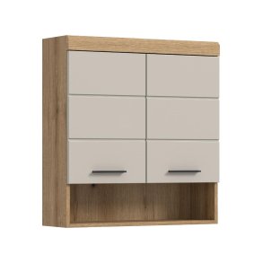 Scout Badschrank Wandhngend 2 Tren, 1 Regal Kaschmir Dekor matt, Eiche Dekor.