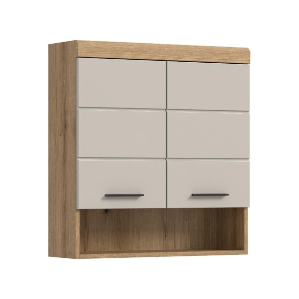 Scout Badschrank Wandhngend 2 Tren, 1 Regal Kaschmir Dekor matt, Eiche Dekor.