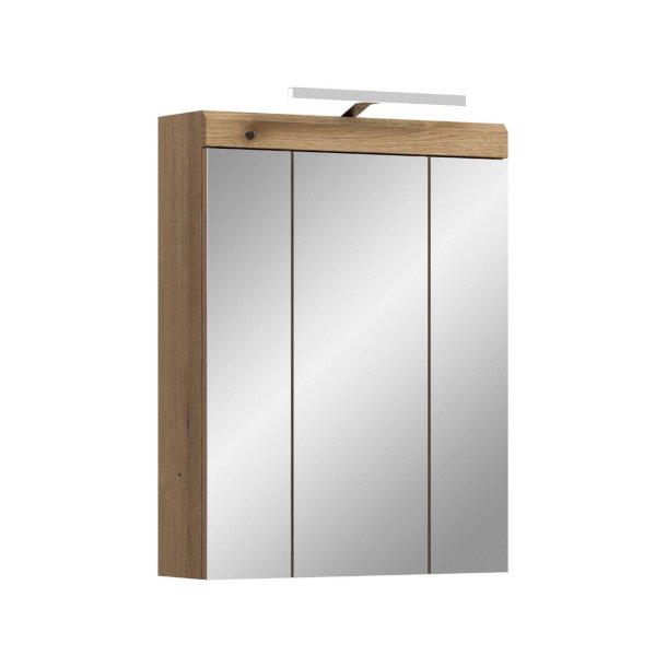 Scout Spiegelschrank Bad Inkl. Beleuchtung 3 Spiegeltren Eiche Dekor.