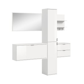 ProjektX Garderobenm�bel Set 5 Teile wei� Hochglanz.