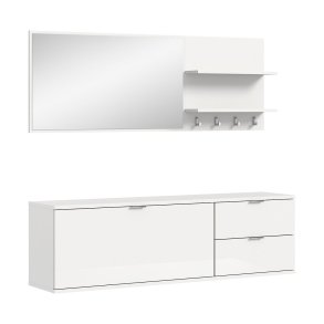 ProjektX garderobe oppstilling 4 deler hvit hyglans.