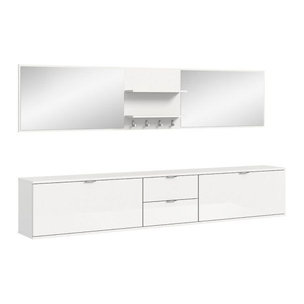 ProjektX garderobe oppstilling 6 deler hvit hyglans.