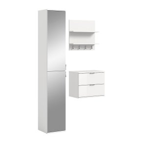 ProjektX garderobe oppstilling 3 deler hvit hyglans.