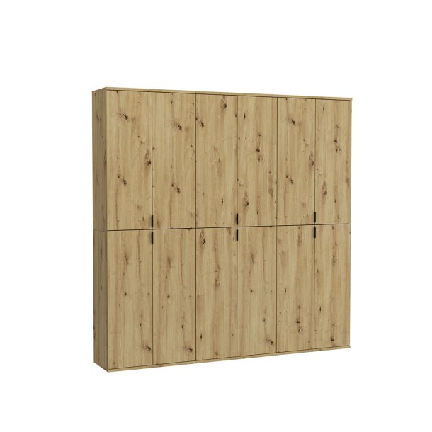 ProjektX Kleiderschrank 4+4+4-türig 12 Türen Eiche Dekor.