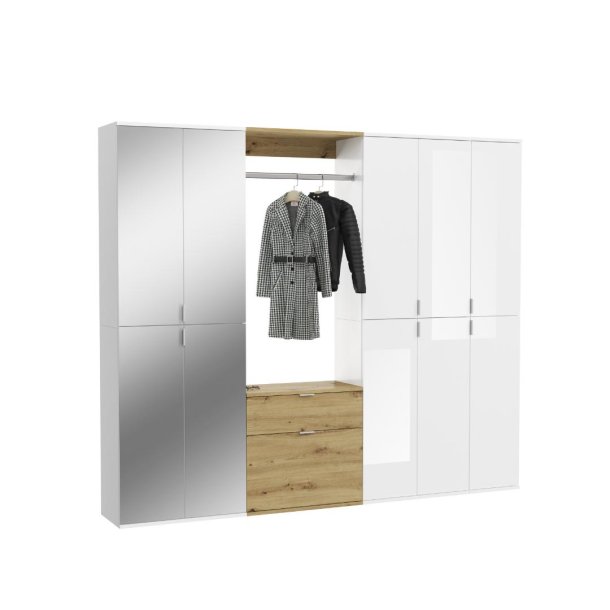 ProjektX entrem�bels�t P12 hvid h�jglans, hvid, eg dekor.