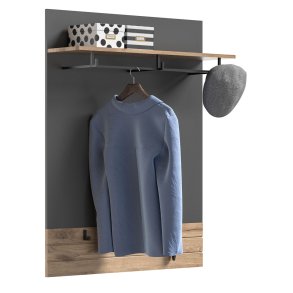 Mason Wandgarderobe 3 Kleiderhaken Eiche dekor.