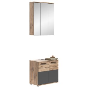 Mason zestaw mebli łazienkowych M1 szary, dąb dekor.