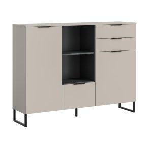 Noida Sideboard 2 Tren, 1 Klappentr, 2 Schubladen, 2 Regale Kaschmir Dekor.