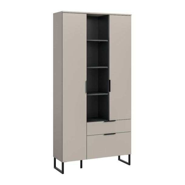 Noida Sideboard 2 Tren, 1 Klappentr, 1 Schublade, 4 Regale Kaschmir Dekor.