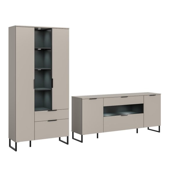 Noida Regal N2 System inkl. Beleuchtung Kaschmir Dekor.