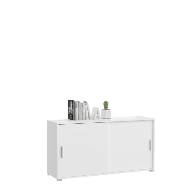 Mover Büroschrank mit 2 Schiebetüren 134x72x40 cm weiß. Bestellen Sie hier!