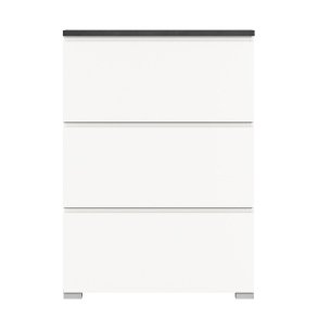 Shoelove skoskap 3 klaffd�rer 95x130cm hvit,gr�.