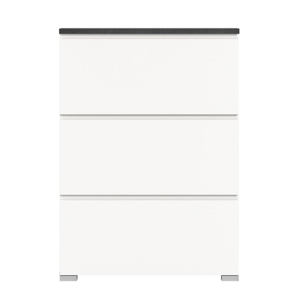 Shoelove skoskap 3 klaffd�rer 95x130cm hvit,gr�.