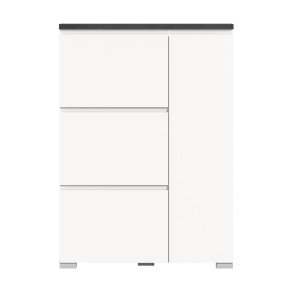 Shoelove Schuhschrank 1 Tür, 3 Klaptüren 95x130cm weiß,grau.