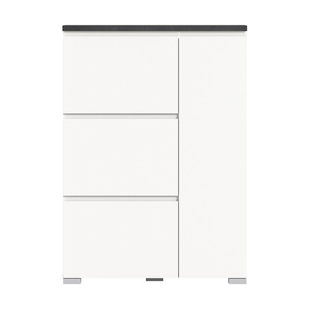 Shoelove Schuhschrank 1 Tür, 3 Klaptüren 95x130cm weiß,grau.