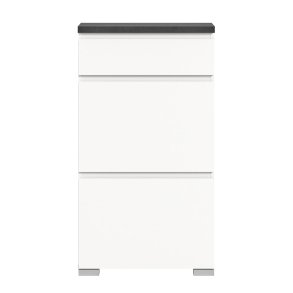 Shoelove Schuhschrank 2 Klaptüren, 1 Schublade 60x109cm weiß,grau.
