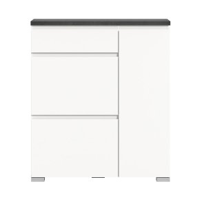 Shoelove Schuhschrank 1 Tür, 2 Klaptüren, 1 Schublade 95x109cm weiß,grau.