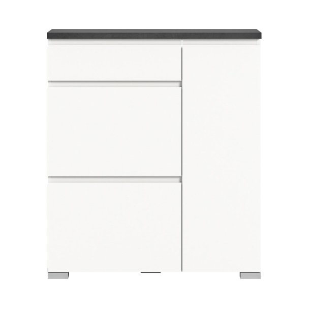 Shoelove szafka na buty 1 drzwi, 2 drzwi klapowe, 1 szuflada 95x109cm biały,szary.