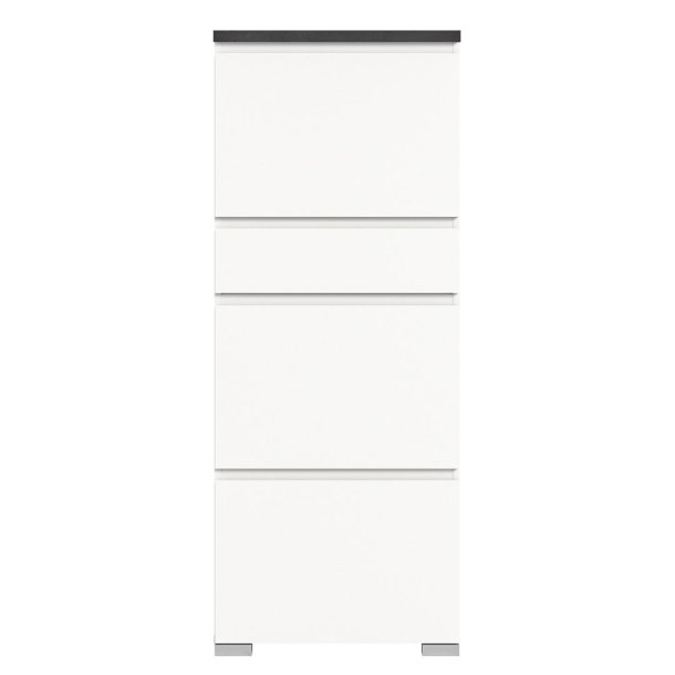 Shoelove Schuhschrank 3 Klaptüren, 1 Schublade 60x151cm weiß,grau.