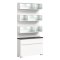 Shoelove Schuhschrank Regal 1 Klaptr, 1 Schublade, Ablagen mit Licht wei,grau.