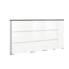 Shoelove skoskap sett med 3 1 d�r, 9 klaffd�rer hvit.