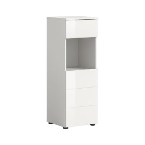 Vira Badschrank 1 Schublade 1 Tr 1 Fach wei Hochglanz, wei.