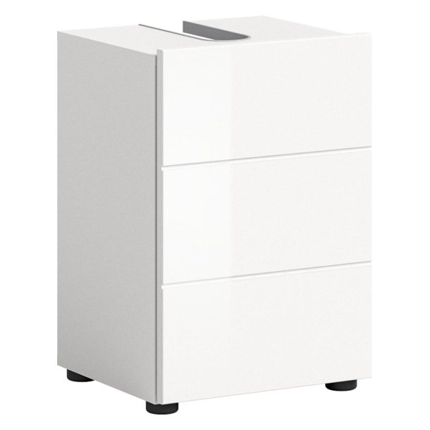 Vira Waschbeckenunterschrank 1 Tr Wei hochglanz, wei.
