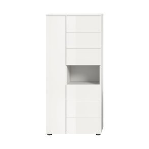 Vira Badschrank 3 Tren 1 Fach wei Hochglanz, wei.