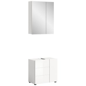 Vira Badmbelset V4 Inkl. Beleuchtung Wei hochglanz, wei.