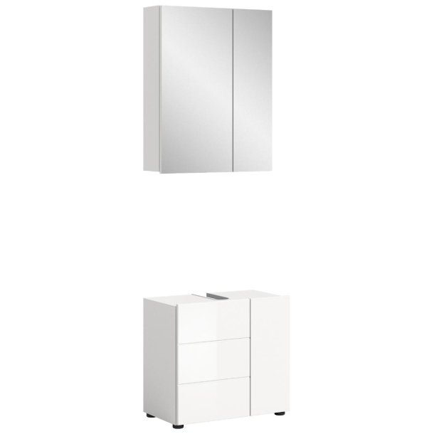 Vira Badmbelset V4 Inkl. Beleuchtung Wei hochglanz, wei.