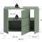Vira Waschbeckenunterschrank 3 T�ren staubgr�n.