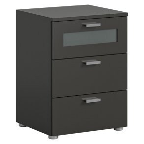 Xeno Nachttisch 3 Schubladen grau.