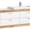 Laredo vaskeskab 132cm 4 skuffer mat hvid,eg dekor,hvid.