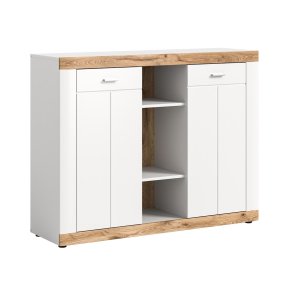 Laredo Sideboard 2 Türen, 2 Ablagen matt weiß,Eiche dekor,weiß.