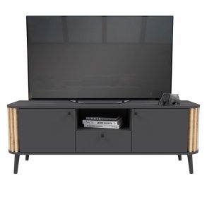 Pure TV Tisch 2 Tren, 1 Schublade, 1 Ablage grau,Eiche dekor.