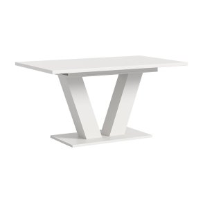 Motion Esstisch V-Fuß 90x150/190cm inkl. 1 Einlegeplatte weiß.