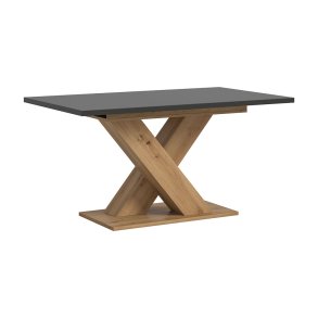 Motion spisebord X-fod 90x150/190cm inkl. 1 tillgsplade gr, eg dekor.